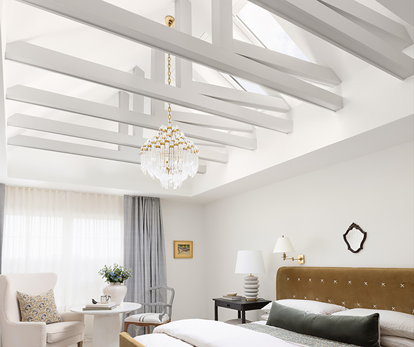 A Bedroom with Skylights with Shades to Control Light