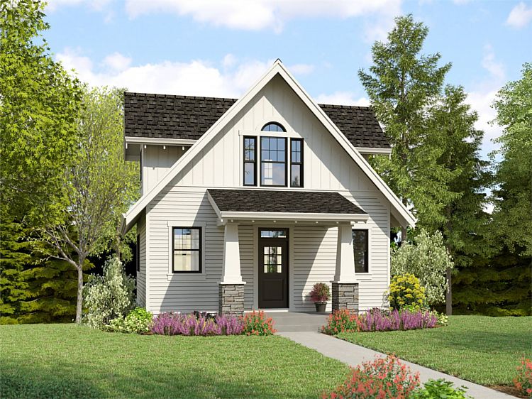 A Small Two-Story Cottage with a Finished Walkout Basement Level to Split the Bedrooms