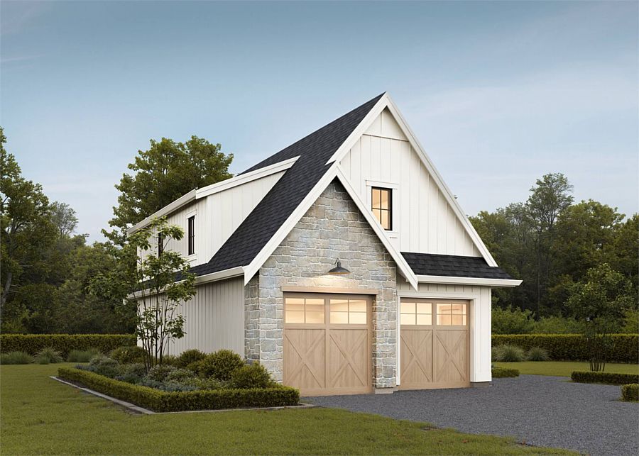 A Two-Car Garage with a Two-Bedroom Apartment Above