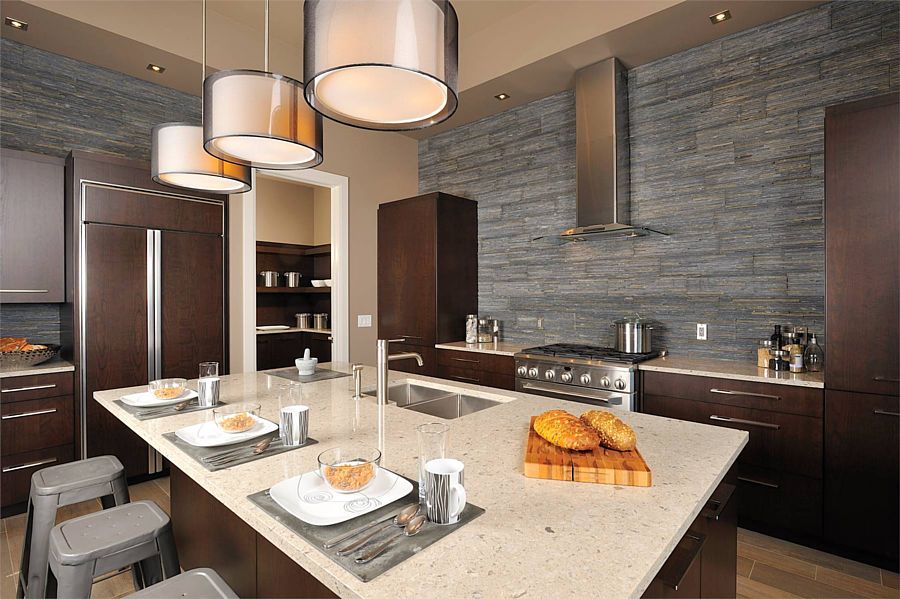 The Kitchen in a Luxury Craftsman with a Finished Basement, 2 Bedrooms, a Den, Open Living, and More