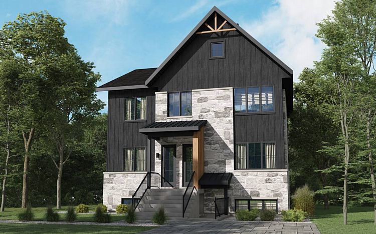 A Triplex with Stacked Units Each with Three Bedrooms, One Bathroom, and Open Living