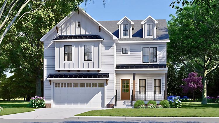 A Traditional Two-Story with Georgian Gabled Dormers and 2,221 Square Feet with Four Bedrooms