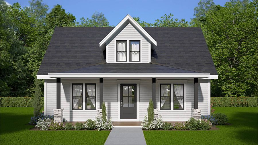 A Cute Cottage with 675 Square Feet, 2 Bedrooms, 1 Bathroom, and Vaulted Ceilings