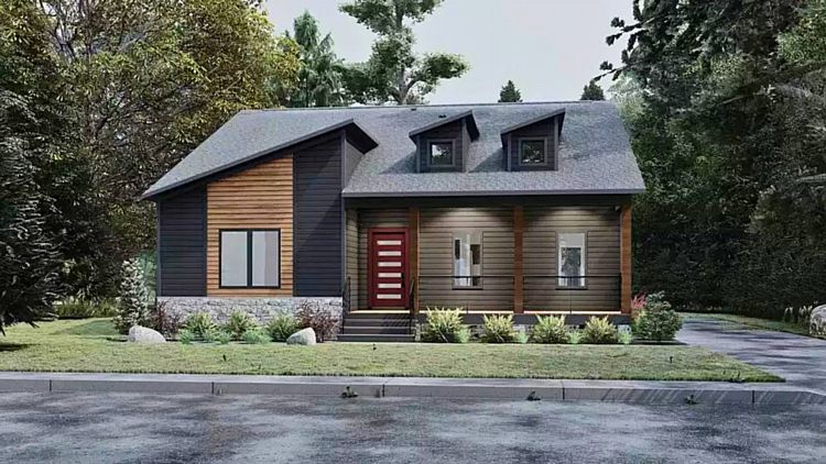 A Unique Small Modern Ranch with Angled Shed Rooflines, Open Living, and Grouped Bedrooms