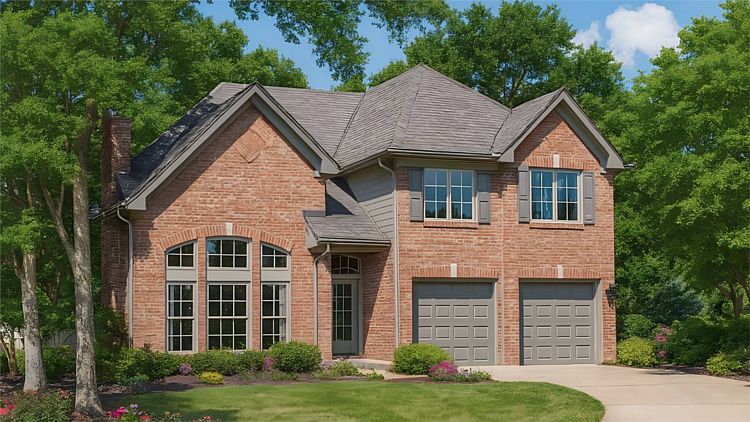 A 2-Story Brick Home with 4 Split Bedrooms and Dramatic Ceilings