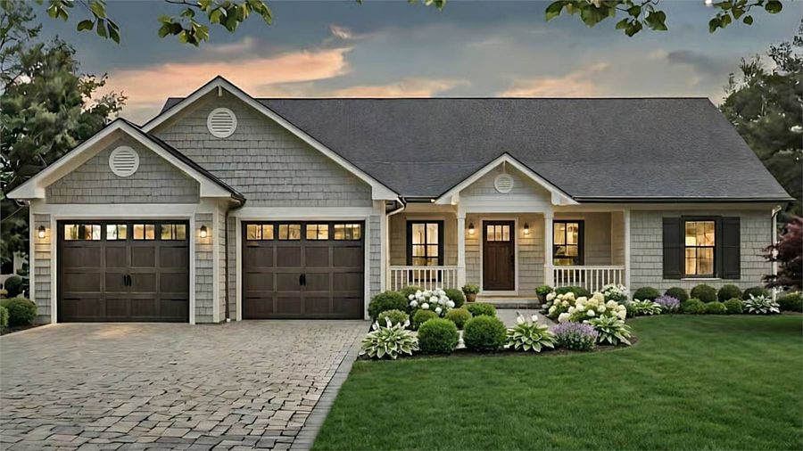 A Simple Ranch with 1,488 Square Feet, Open Living, 3 Split Bedrooms, and a 2-Car Garage