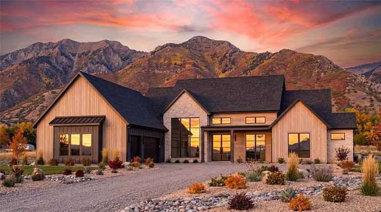 A Rustic Luxury Home with 5 Bedrooms and Ample Common Spaces Between the Main Floor and Basement