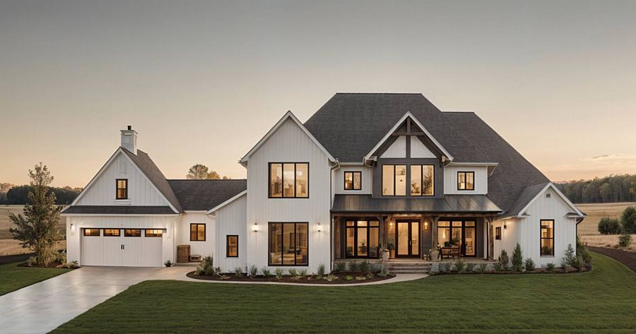 A Grand Farmhouse with 4,356 Square Feet, 4 Beds, 4.5 Baths, Unique Open Living, and More
