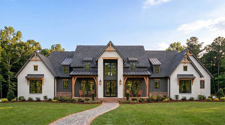 A Grand Transitional Home with 3,594 Square Feet, 4 Beds, 4.5 Baths, Open Living, and Outdoor Living
