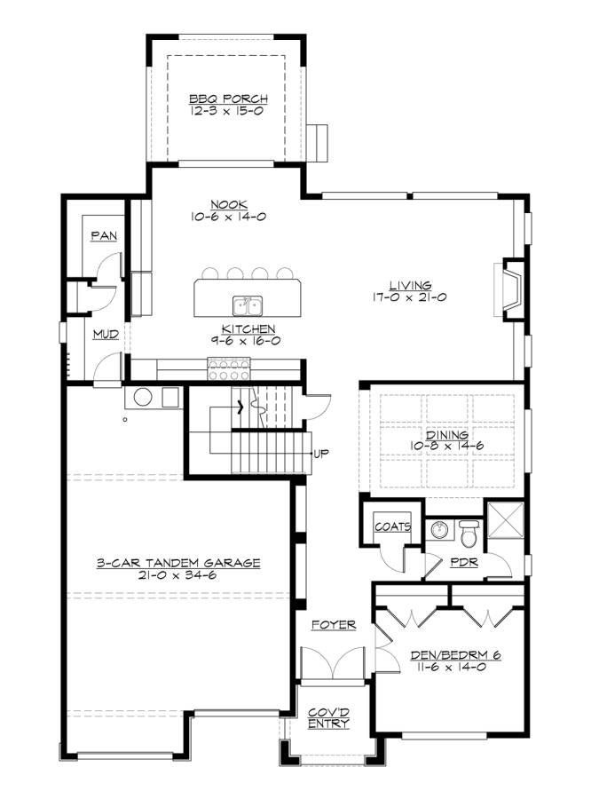 Craftsman Style House Plan 7459, 6 Car Tandem Garage House Plans