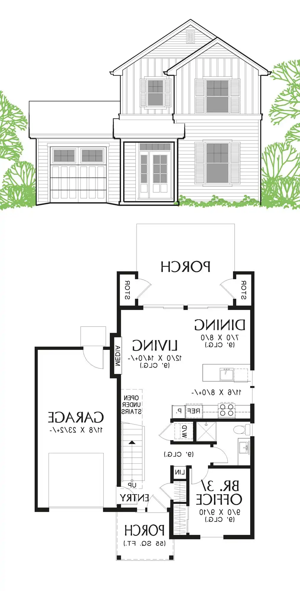 Attached 1 Car Garage Option
