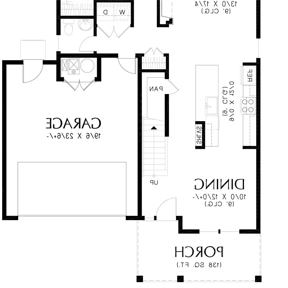 2 Car Front Entry Garage Option