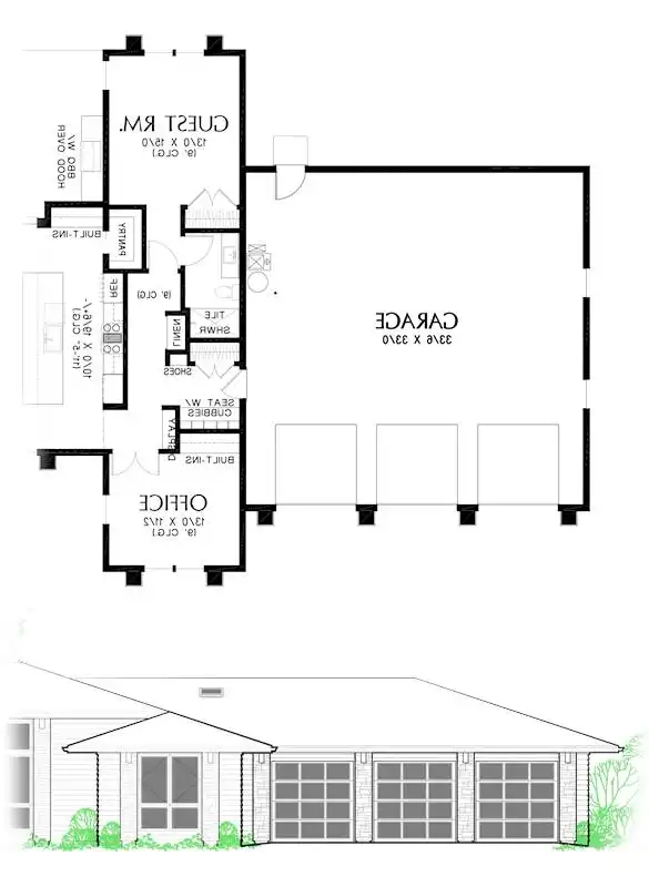 3 Car Front Entry Option