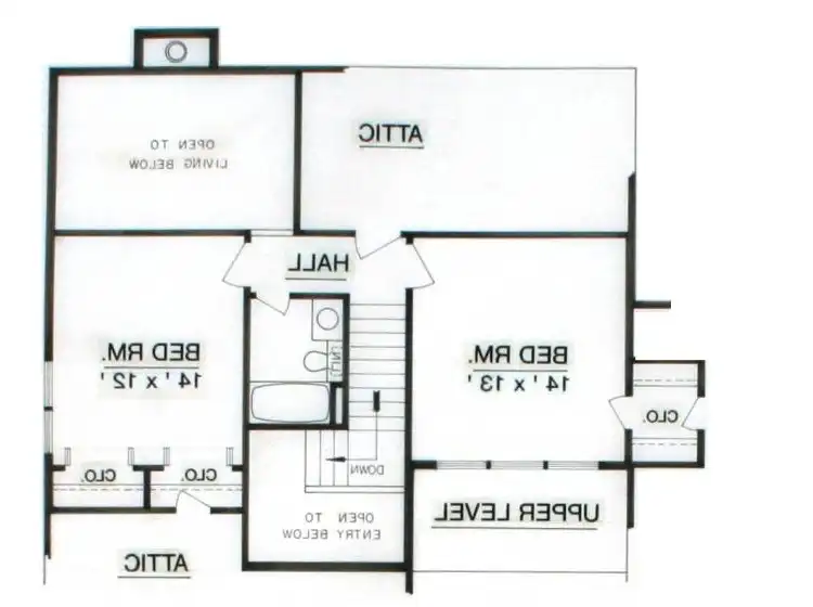 Upper level floor plan