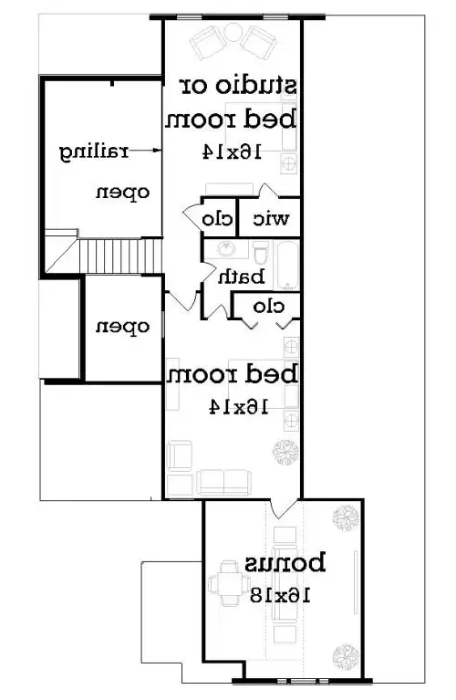 Upper level floor plan