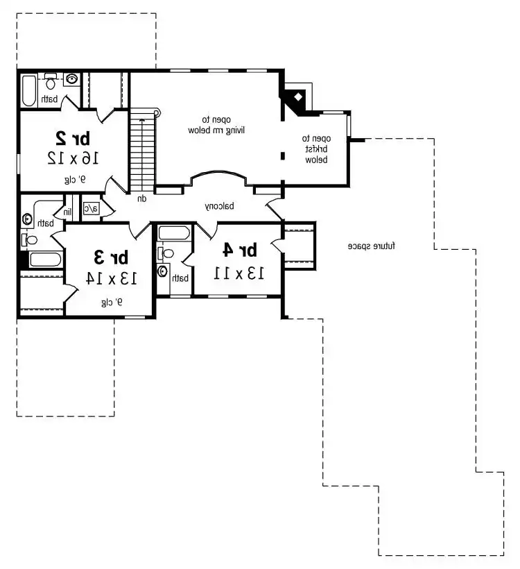 Upper level floor plan