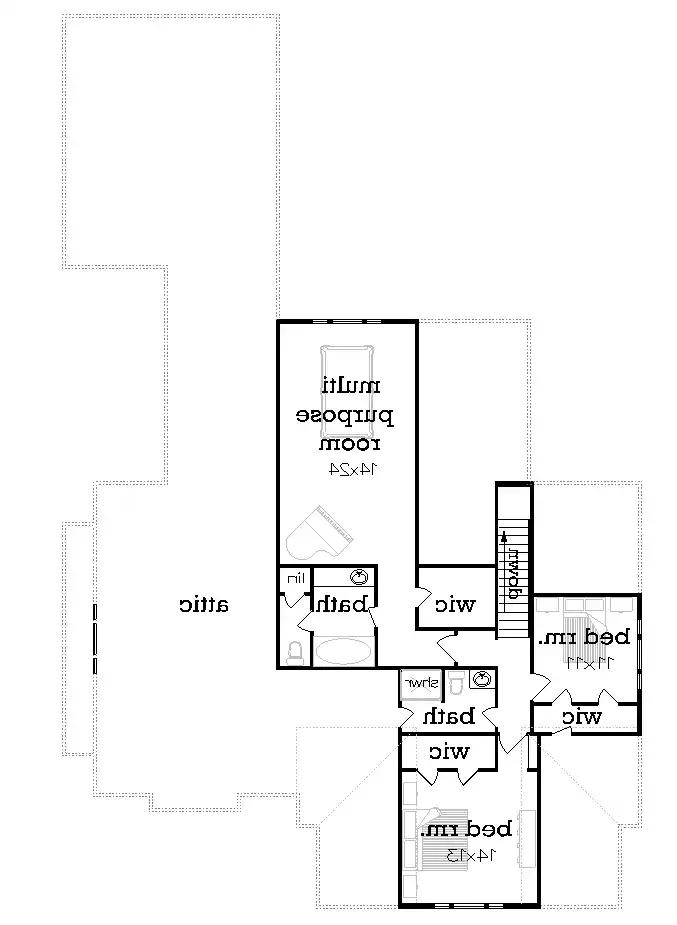 Upper level floor plan