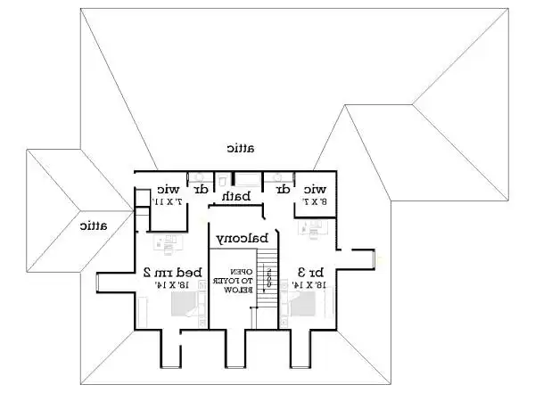 Upper level floor plan