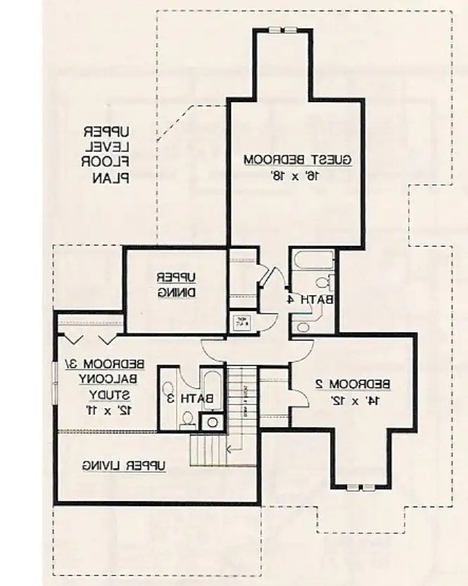 Upper level floor plan