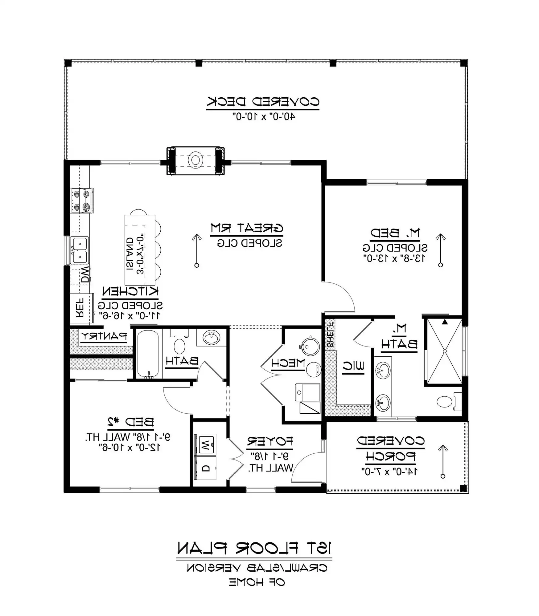1st Floor with Crawlspace Foundation