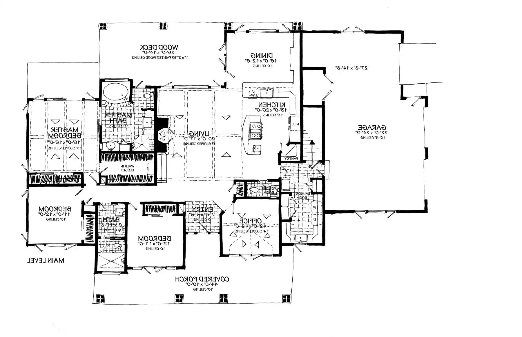 1st Floor Plan Side Entry Garage