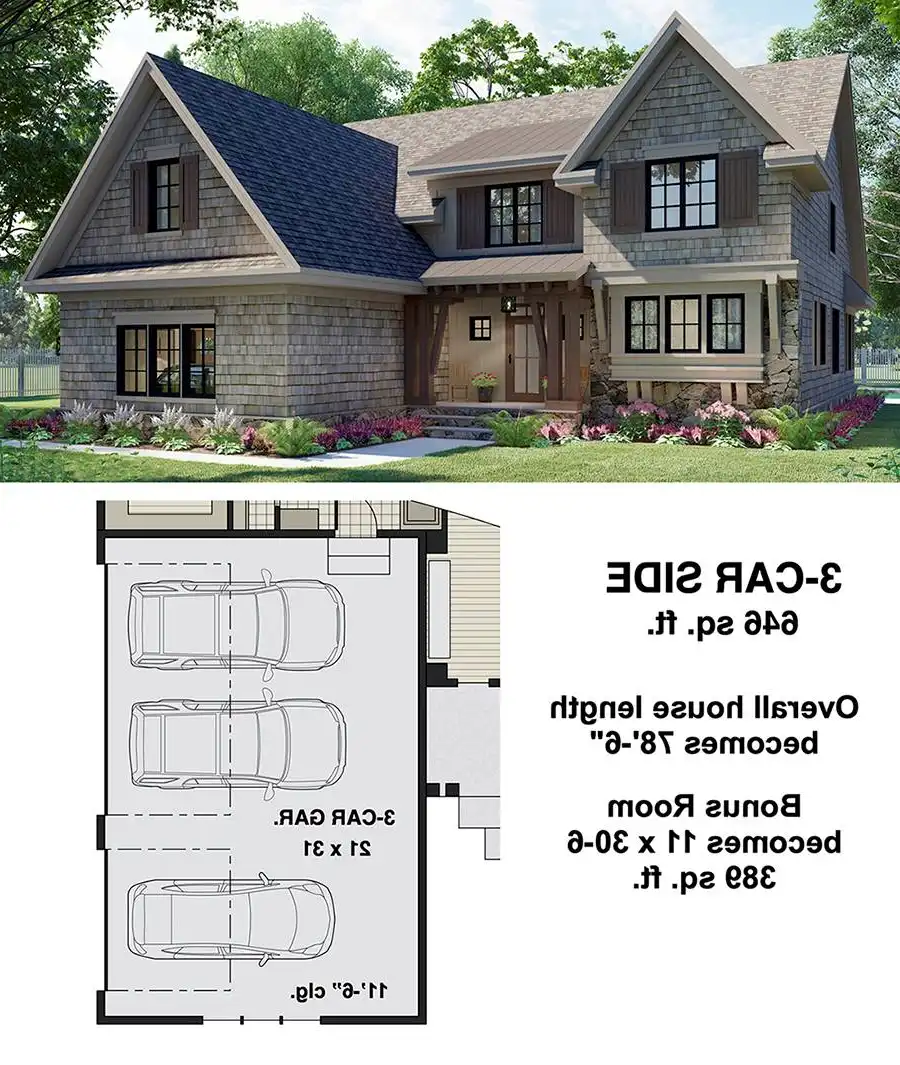 3-Car Side Entry Garage