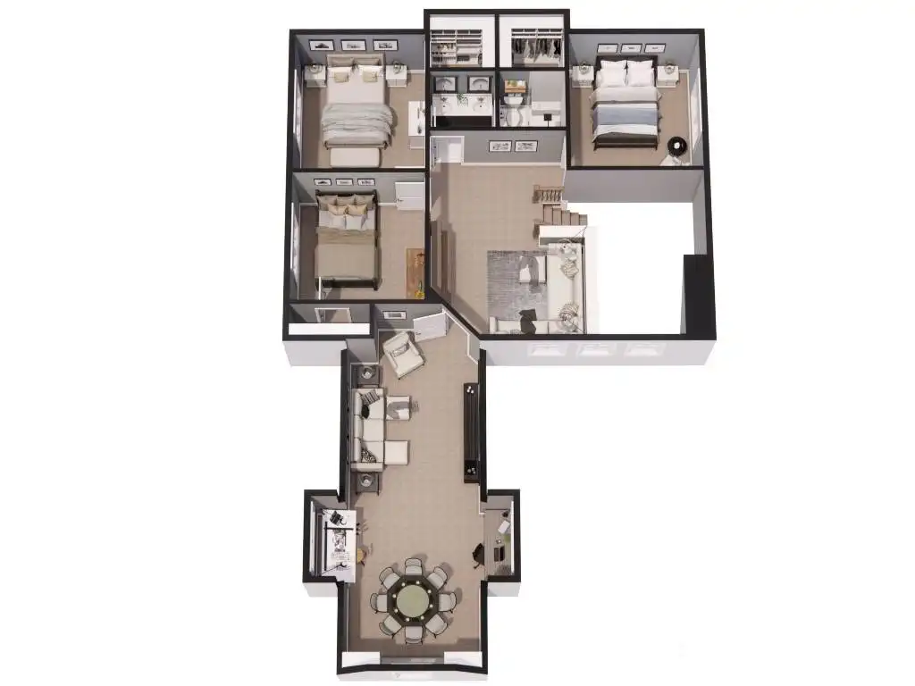 3D Second Floor Plan