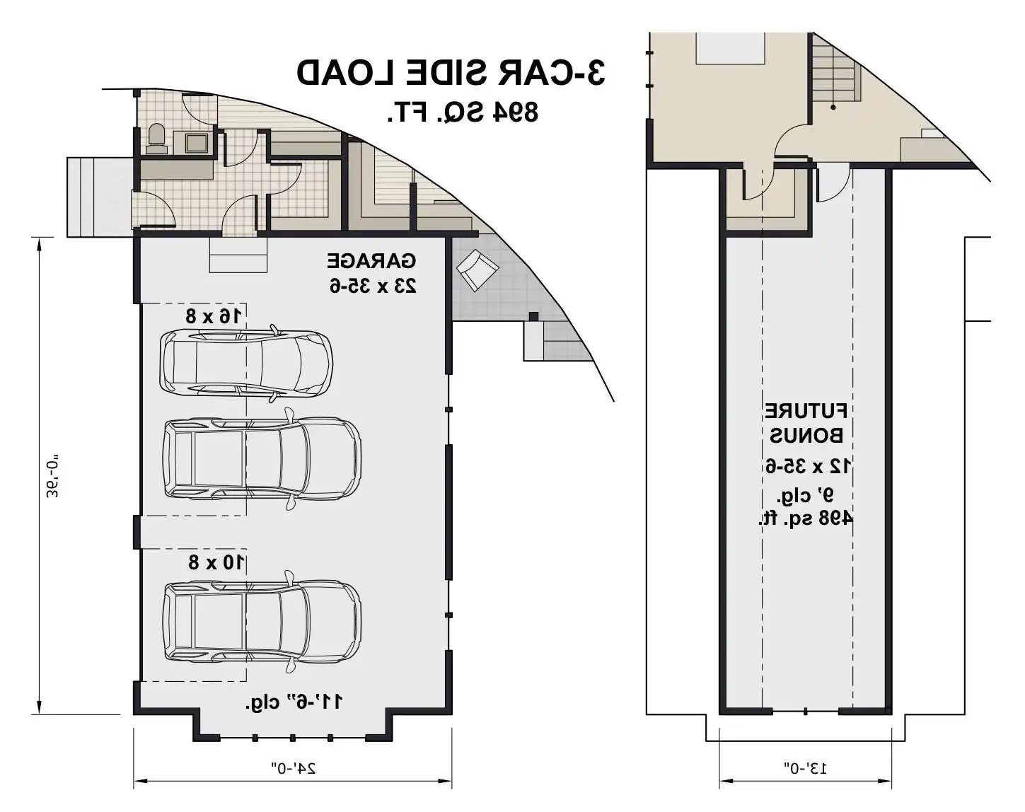3-car side entry