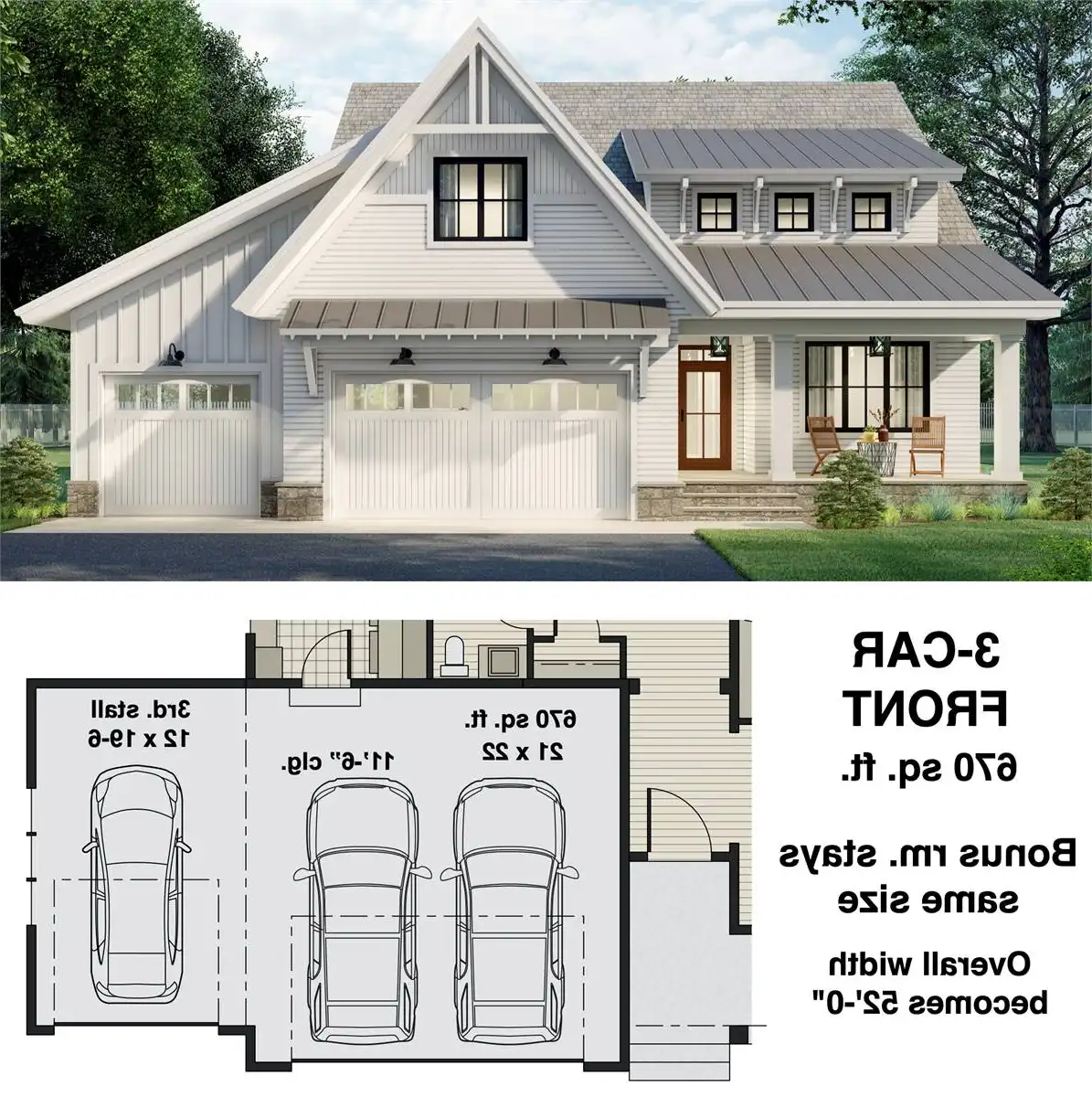 3-Car Front Entry Option