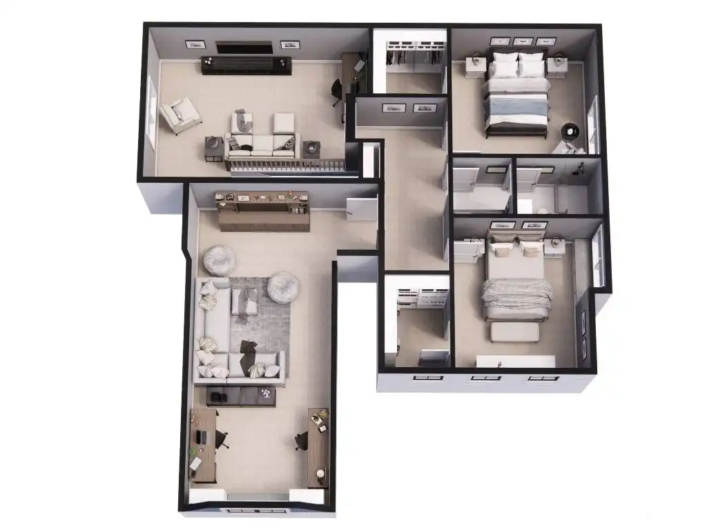 3D Second Floor Plan