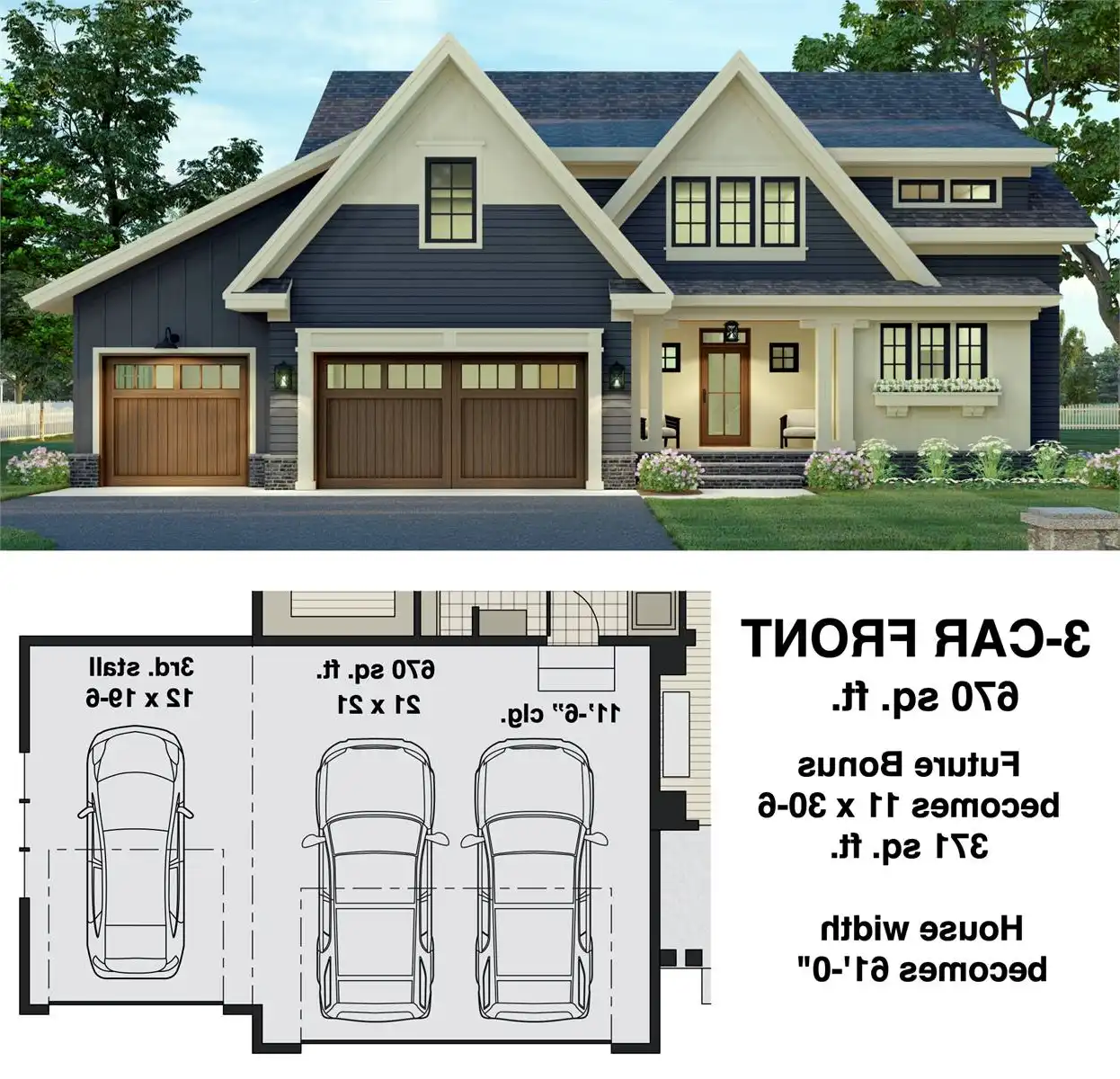 3-Car Front Entry