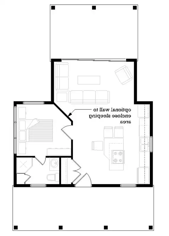Floor plan with private bedroom possibility