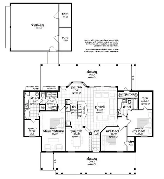 Floor Plan with optional detached garage