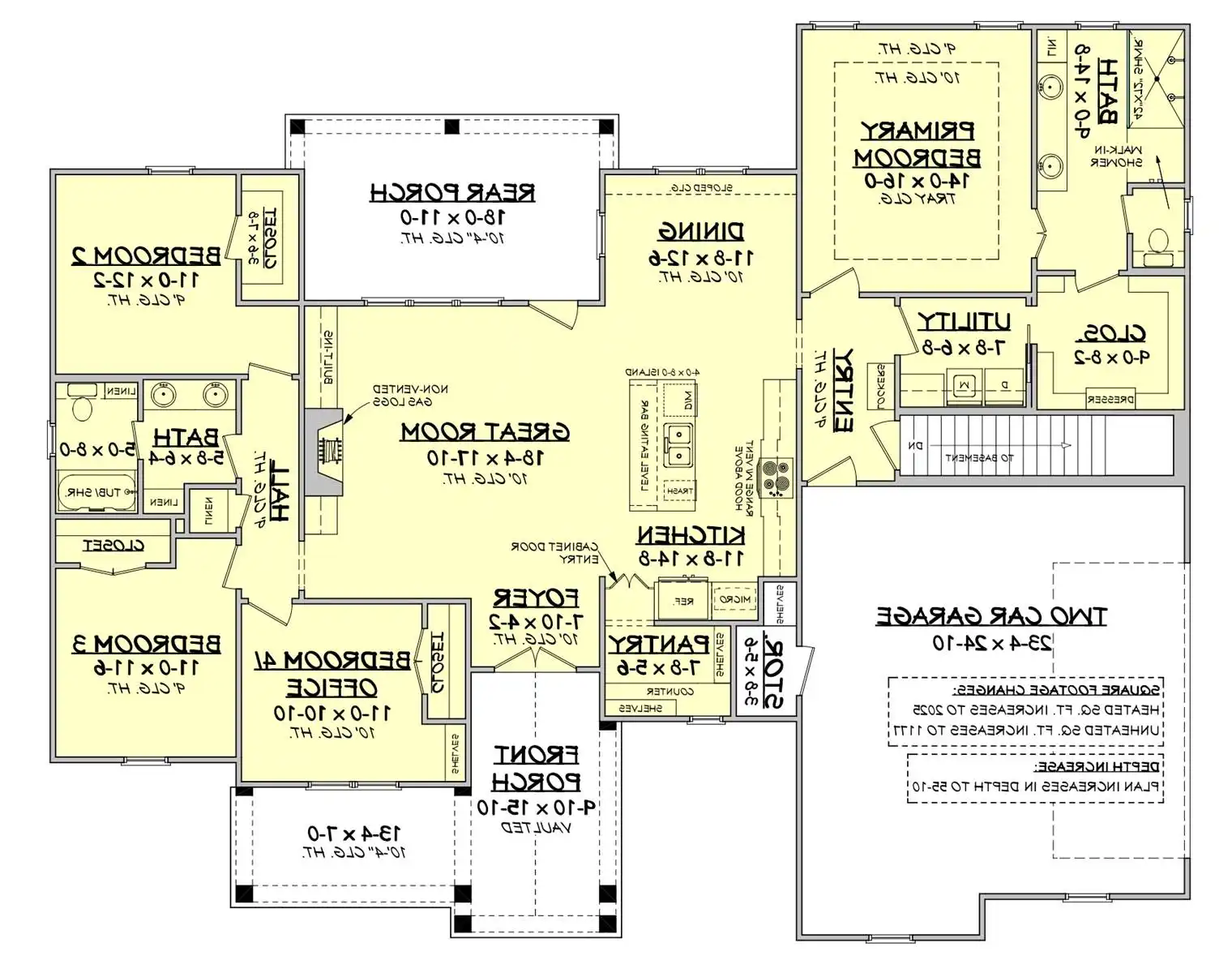 Floor Plan Showing Basement Stair Location