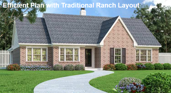 A Small Efficient Home with Traditional Ranch Layout and Modern Open Floor Plan