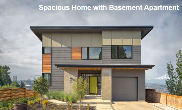 A Three-Level Home for a Slope, with a Potential Separate Basement Apartment