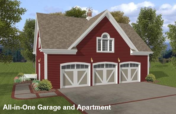 Take a Look at This Garage with a Cozy Apartment Above It!