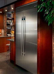 A Sleek Side-by-Side Fridge with an Obsidian Interior