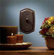 A Light Switch Plate Suitable with a Warm Metal Finish