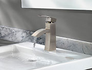A Sharp Contemporary Bath Faucet in a Subdued Finish