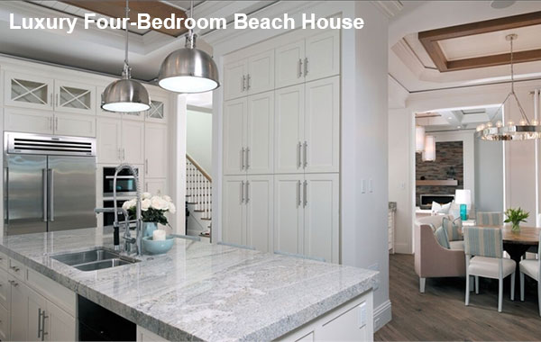 A Large Beach House with Split Bedrooms and a Spacious Island Kitchen