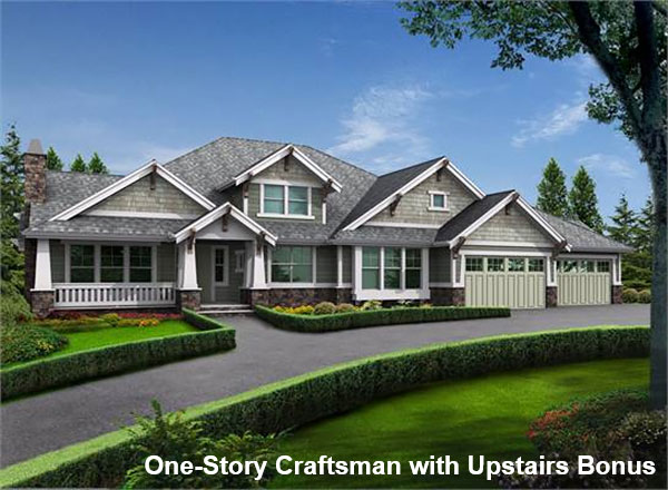 A Sprawling Craftsman Design with Three Bedrooms, a Den, and Open yet Formal Spaces on One Story