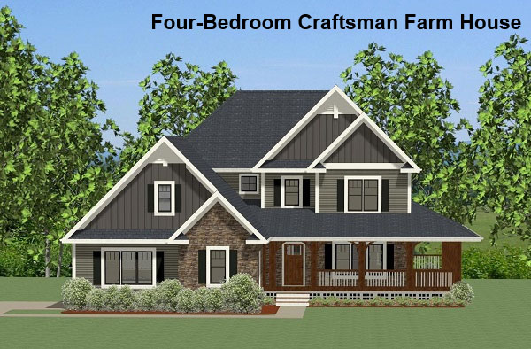 A Beautiful Farm House with Craftsman Style, a Traditional Floor Plan, and Ground Level Master