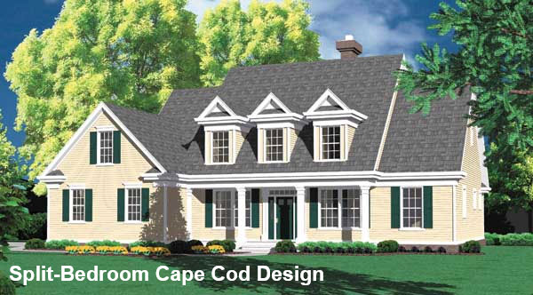 A Cape Cod Home with Master Suite and Study on First Floor and Three Bedrooms and Bonus Upstairs