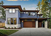 A Faux Wood Garage Door with Lites for a Naturally Bright Garage