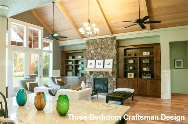An Open Concept Three-Bedroom Craftsman with an Office