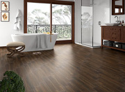 A Beautiful Wood-Look Tile Flooring to Amp Up the Bathroom