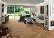 Light Red Oak Look Tile in a Dressy Chevron Pattern